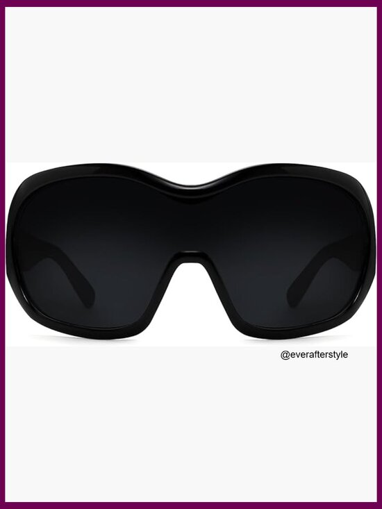 Oversized Wrap Around Sunglasses Shield Glasses Retro Round main image 4